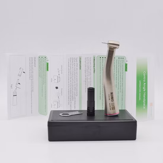 Materiale in titanio 1: 4.2 Contrangolo in fibra ottica dentale con pulsante interno in aumento